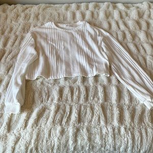 White SHEIN long sleeve crop top size S